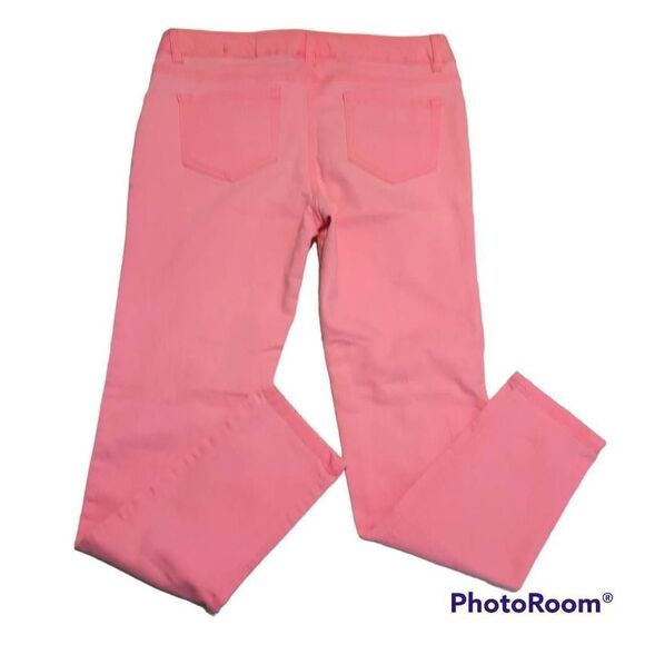 Bongo Girls Jeans Size 16 Pink  Straight Slim Stretch Denim Pants Button Zip Fly - Picture 3 of 6